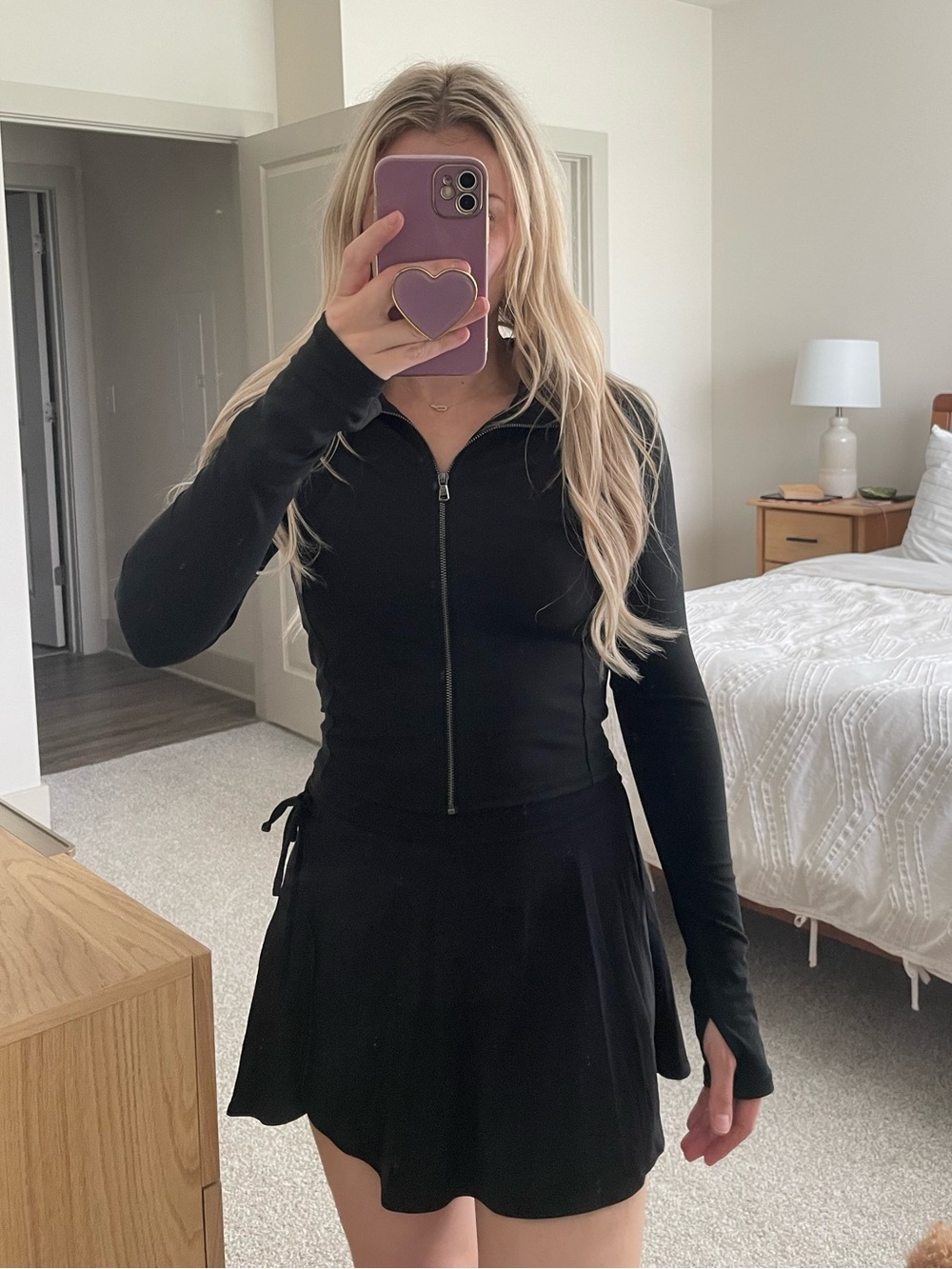 Gilly Hicks Black Recharge Zip-Front Active Top